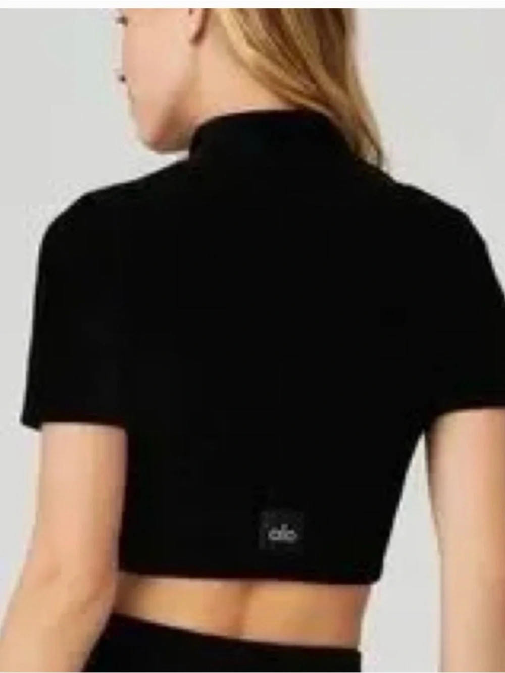 ALO Yoga is womens Black micro corduroy mock neck top